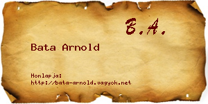Bata Arnold névjegykártya