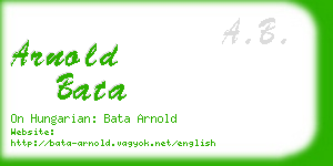 arnold bata business card